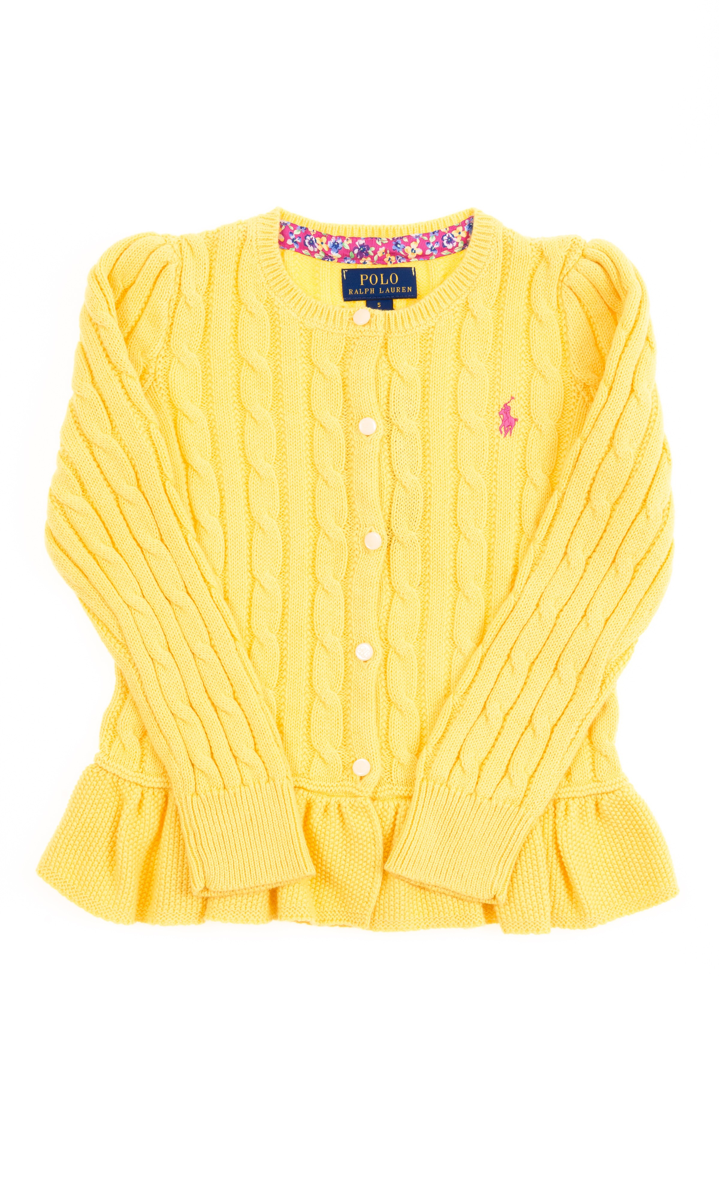 ralph lauren yellow cardigan