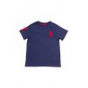 Granatowy t-shirt chłopięcy na krótki rękaw z dużym czerwonym konikiem, Polo Ralph Lauren