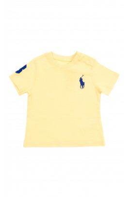 Yellow baby t-shirt short sleeved with large horse, Polo Ralph Lauren