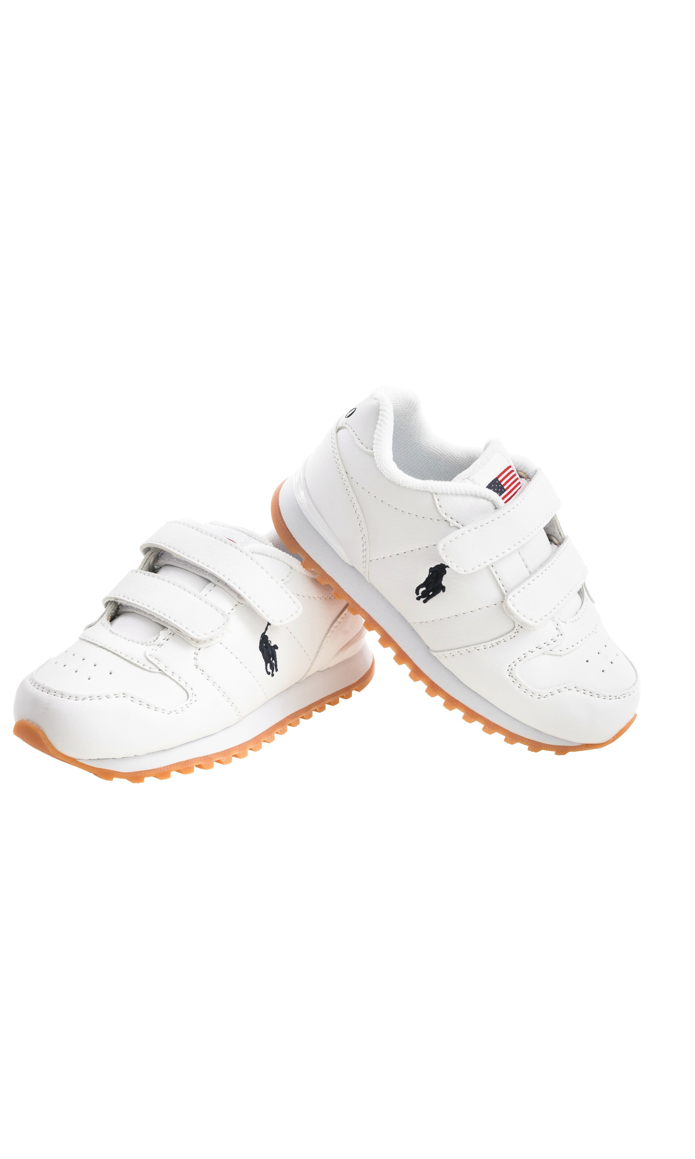 White sports shoes with double velcro 