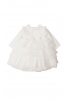 Milk-white short dress for baptism long sleeved, Aletta