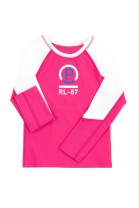 White- pink sports blouse for girls, Polo Ralph Lauren