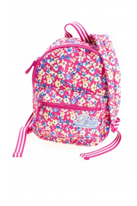 Girls pink colourful floral printed backpack, Polo Ralph Lauren