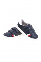 Blue navy faux leather Velcro sneakers for kids, Tommy Hilfiger   
