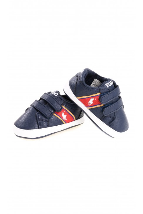 Navy blue Velcro sports shoes for baby, Polo Ralph Lauren