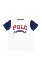 White boys T-shirt with the lettering POLO on the front, Polo Ralph Lauren