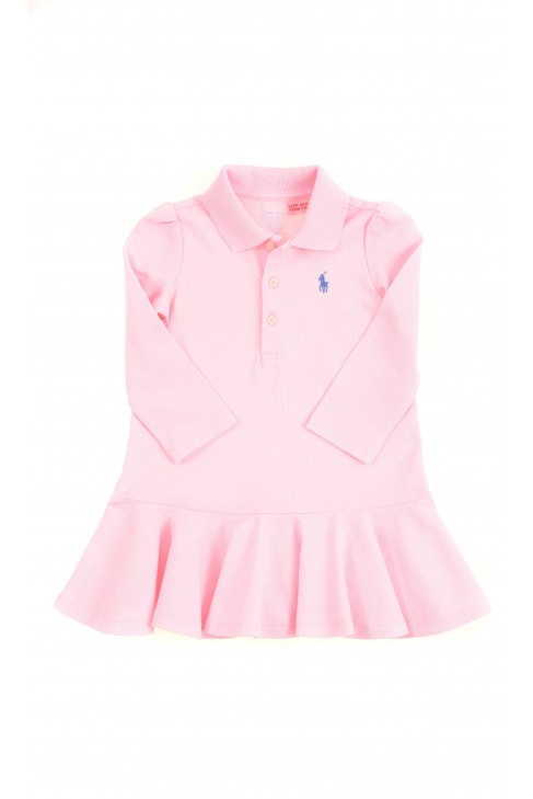 Pink baby dress with long sleeves, Ralph Lauren Pink baby dress with long sleeves, Ralph Lauren