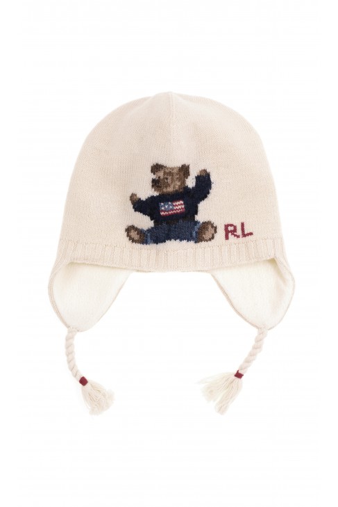 Warm beanie with the iconic teddy bear, Ralph Lauren Warm beanie with the iconic teddy bear, Ralph Lauren