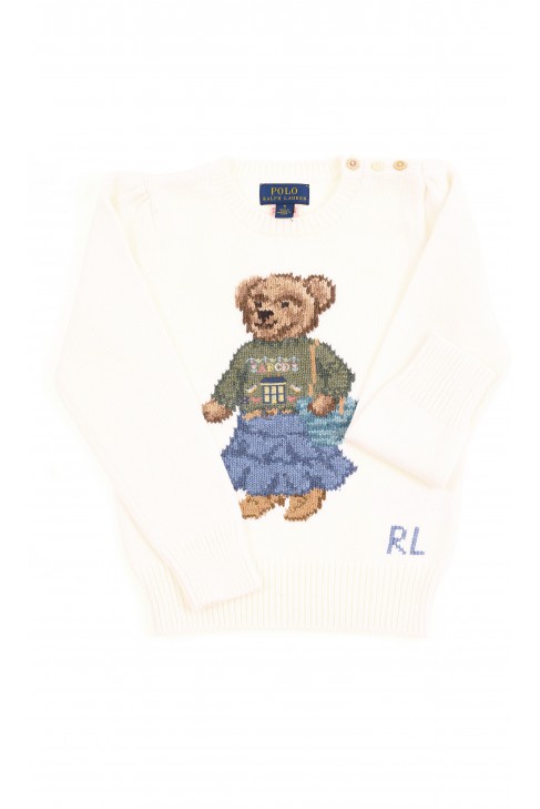 White girls sweater with the iconic teddy bear, Polo Ralph Lauren