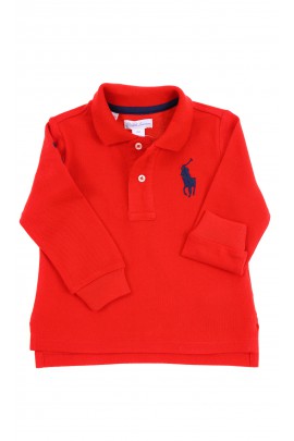 ﻿Red long-sleeved polo shirt, Ralph Lauren