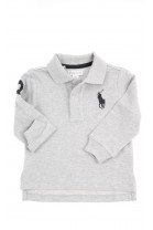Grey long-sleeved polo shirt, Ralph Lauren    