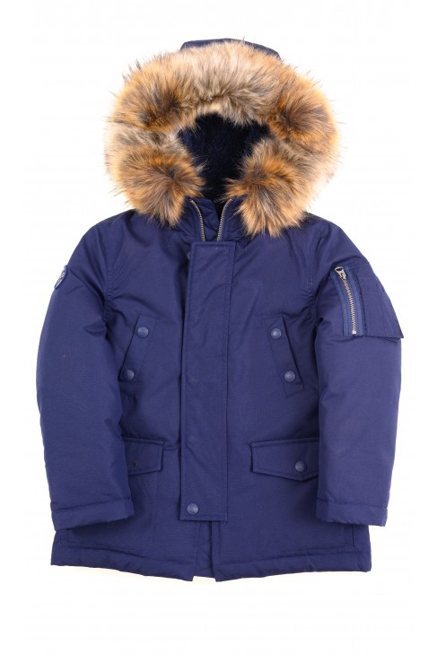 Navy blue winter parka jacket, Polo Ralph Lauren