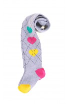 Girls gray tights with colorful hearts, ELSY   