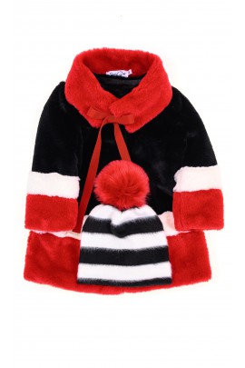 Colourful black red white fur for girls, T-LOVE