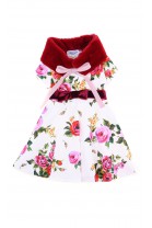 Ecru dress with red roses, Special Day   