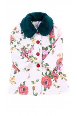 White coat with colourful roses for girls, Special Day