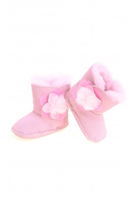 Pink booties for babies, UGG   