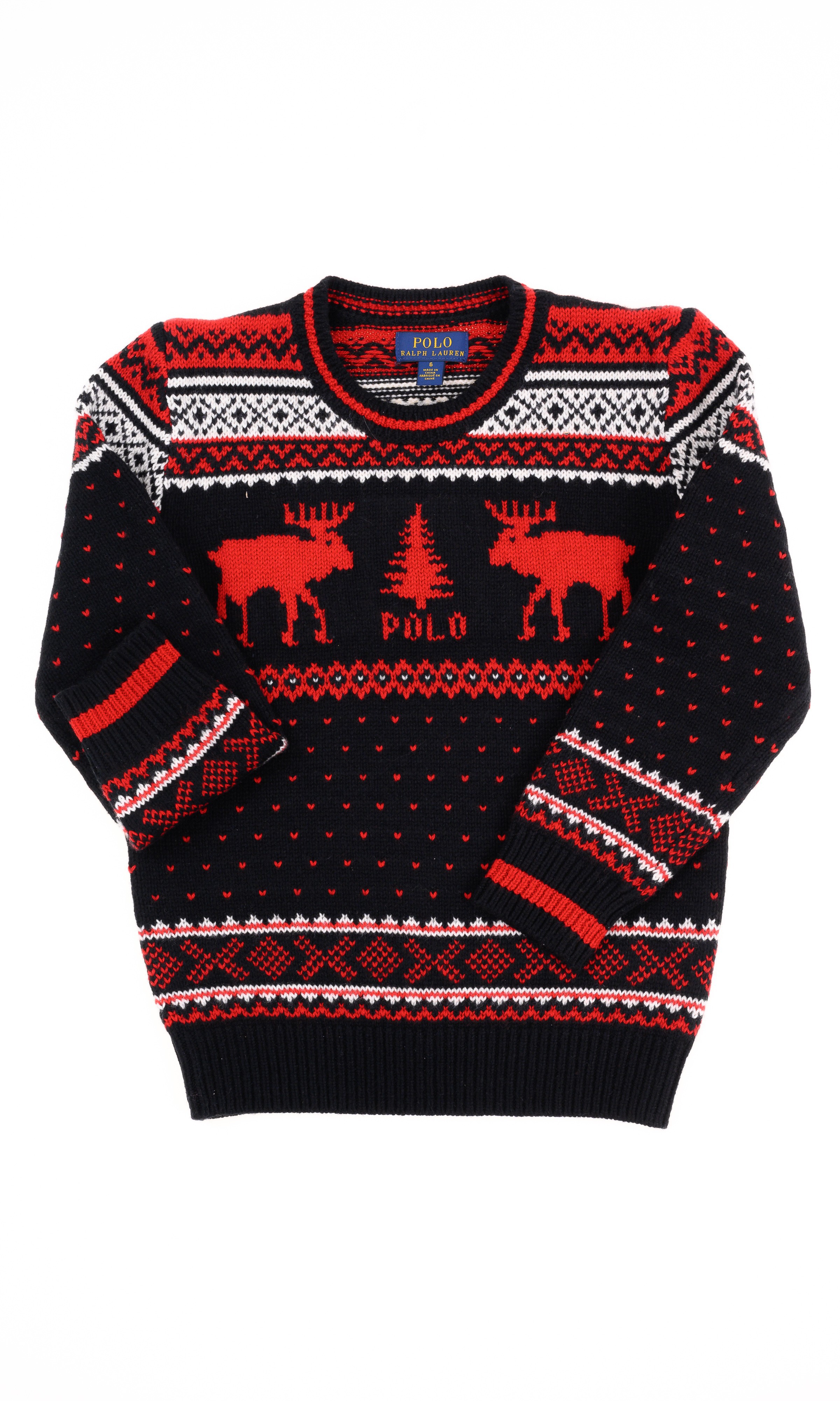 Black and red sweater with a Christmas motif, Polo Ralph Lauren - Celebrity  Club