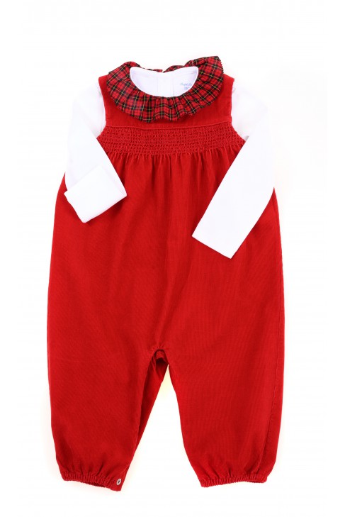Red dungarees for babies, Ralph Lauren