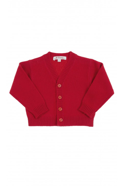 Red cardigan with button front  for boys, Mariella Ferrari