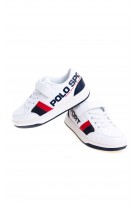 White sports shoes with a side inscription, Polo Ralph Lauren