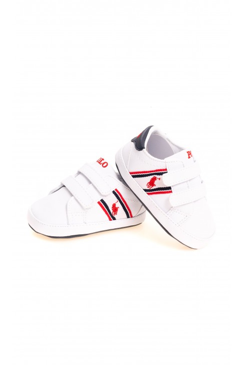 White Velcro baby shoes, Ralph Lauren