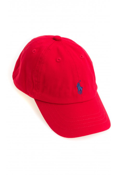 Red baseball cap, Polo Ralph Lauren   