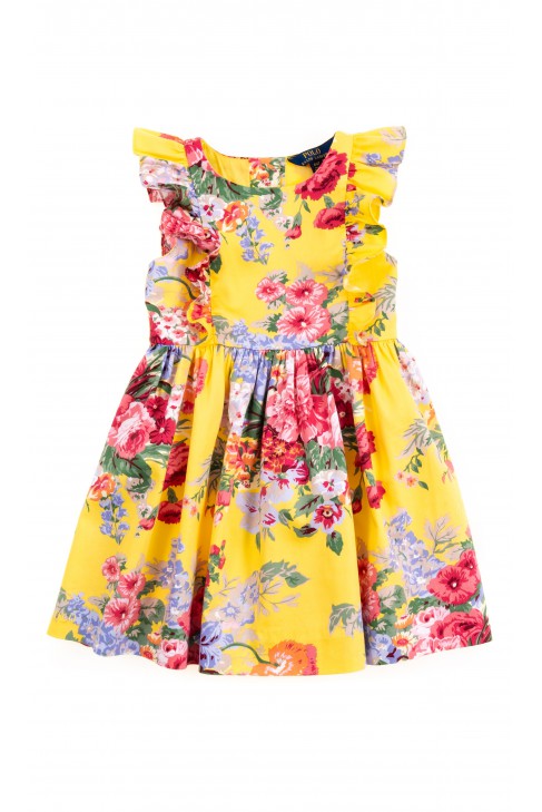 Yellow dress with colourful flowers, Polo Ralph Lauren