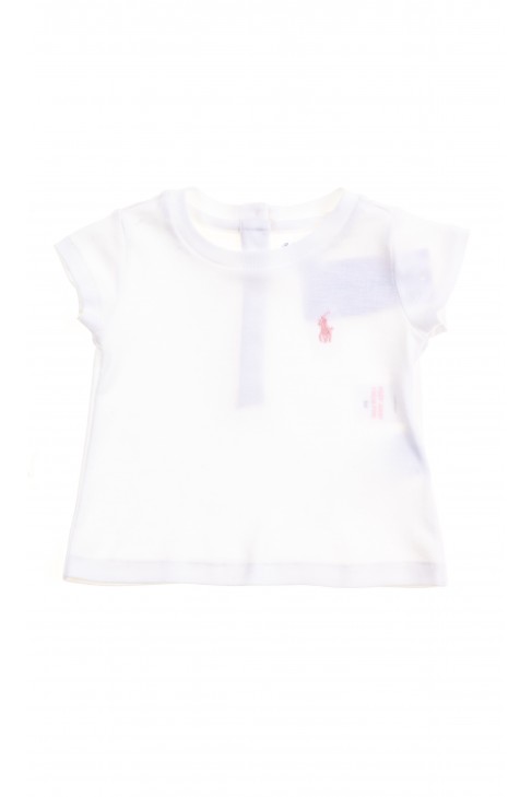 White baby T-shirt for girls, Ralph Lauren