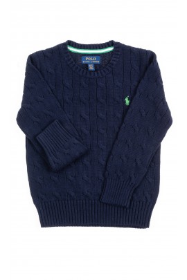Navy blue cable stitched sweater for boys, Polo Ralph Lauren