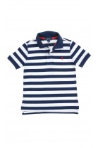 White and navy blue vertical striped T-shirt for boys, Polo Ralph Lauren