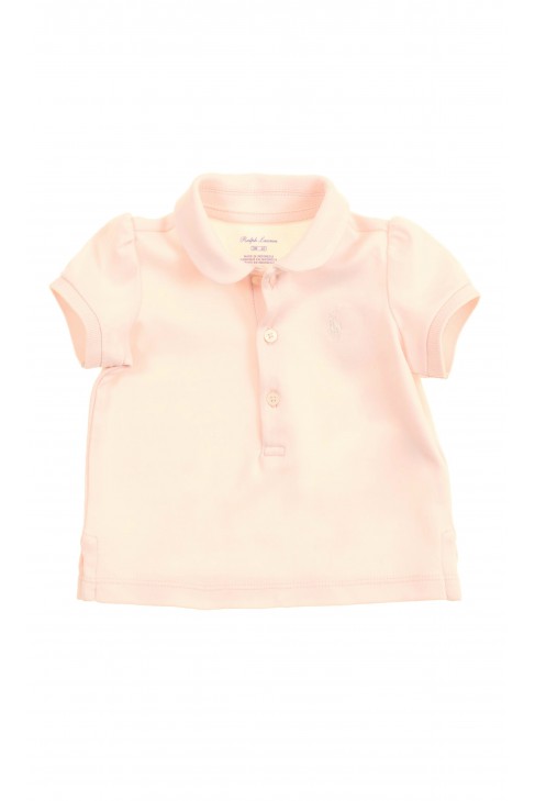 Pink baby polo shirt for girls, Ralph Lauren