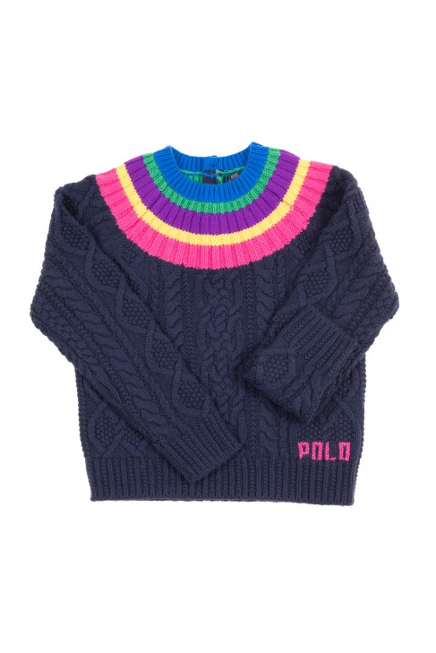 Navy blue warm sweater for girls, Polo Ralph Lauren