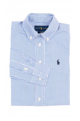 Elegant white and blue striped shirt for boys, Polo Ralph Lauren