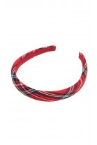 Elegant red plaid hairband, Mariella Ferrari