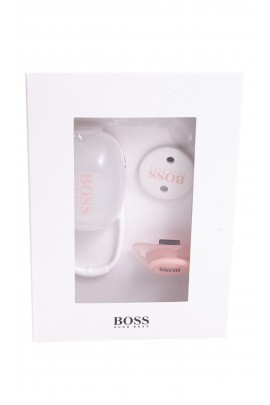 Pink soother with pendant and pouch, Hugo Boss