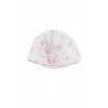 White pull-on baby hat with pink patterns, Ralph Lauren