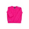 Elegant pink sweater with varied weaves for girls, Polo Ralph Lauren