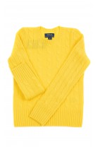 Yellow cashmere cable knit sweater, Polo Ralph Lauren