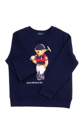 Navy blue sweatshirt with the iconic teddy bear, Polo Ralph Lauren
