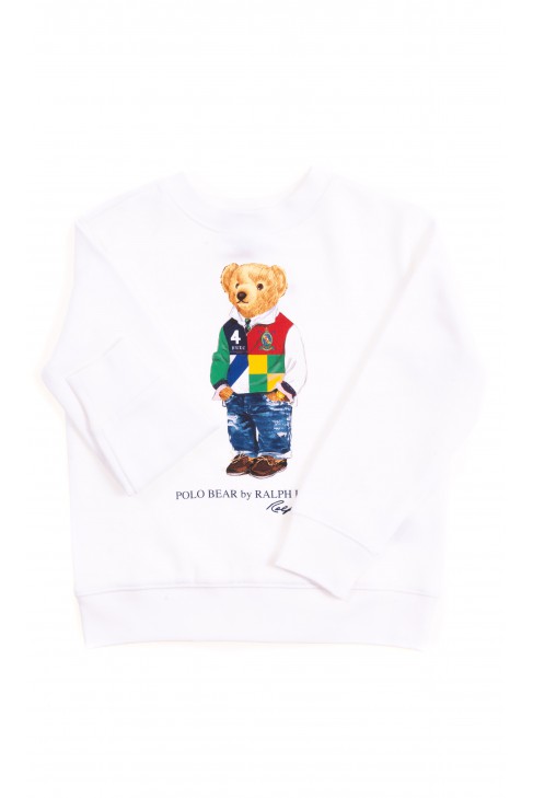 White sweatshirt with the iconic teddy bear, Polo Ralph Lauren White sweatshirt with the iconic teddy bear, Polo Ralph Lauren