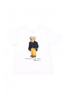 White t-shirt with the iconic Polo Bear for boys, Polo Ralph Lauren