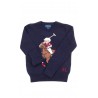 Navy blue sweater with teddy bear for girls, Ralph Lauren