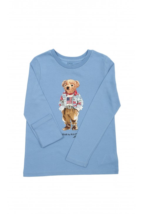 Blue longsleeve for kids with teddy bear, Polo Ralph Lauren