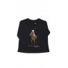 Navy blue baby T-shirt with teddy bear as a polo player, Ralph Lauren