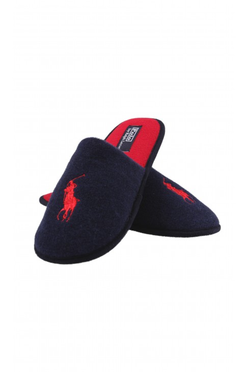 Navy blue slip-on slippers for boys, Polo Ralph Lauren
