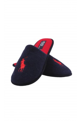 Navy blue slip-on slippers for boys, Polo Ralph Lauren