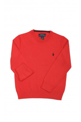 Red thin cotton crew neck jumper, Polo Ralph Lauren