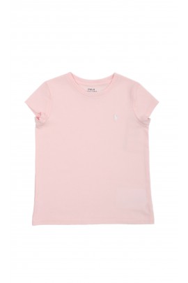 Pink short-sleeved t-shirt for girls, Polo Ralph Lauren   