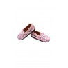 White moccasins with pink flowers for girls, Atlanta Mocassin